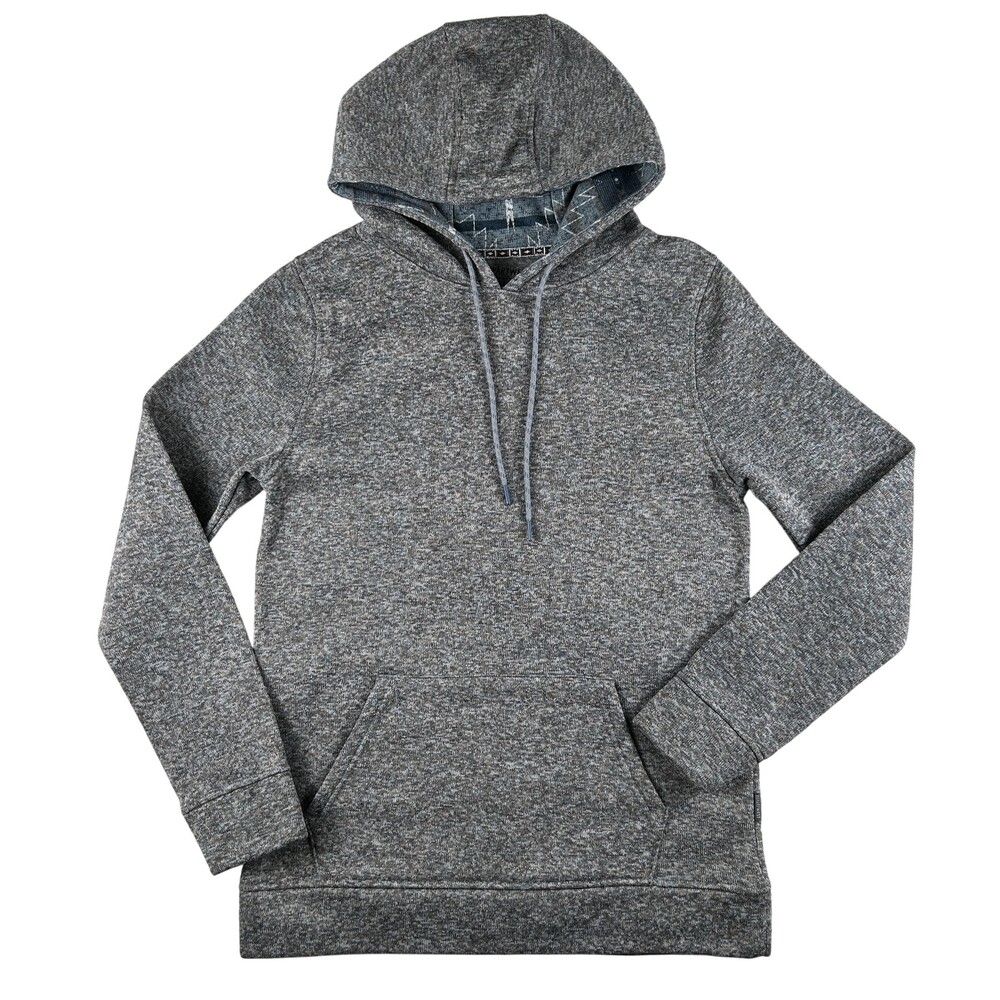 Departwest Hoodie Mens Medium Gray Fleece Pullover Kangaroo Pocket Lined Hood